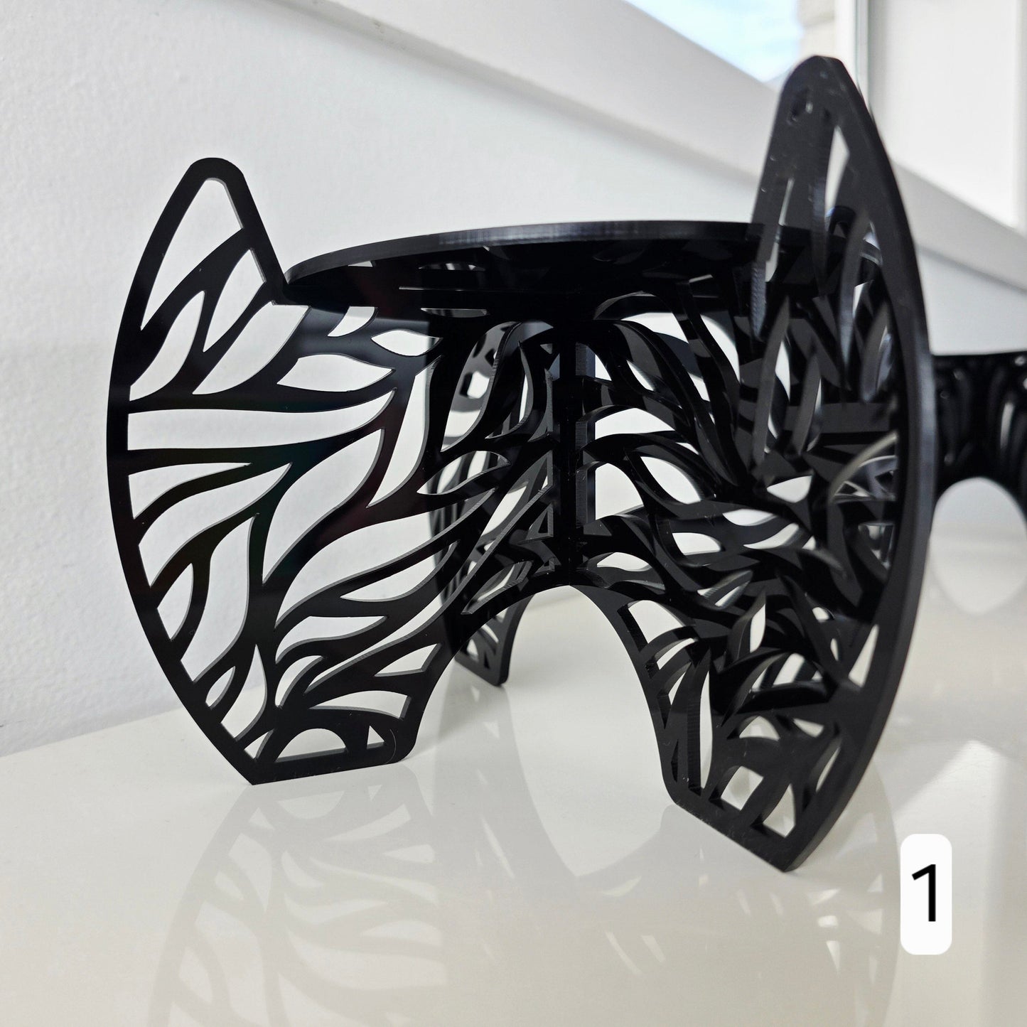 Plant Pot Stands Whimsic Black Gloss Acrylic Design 1 