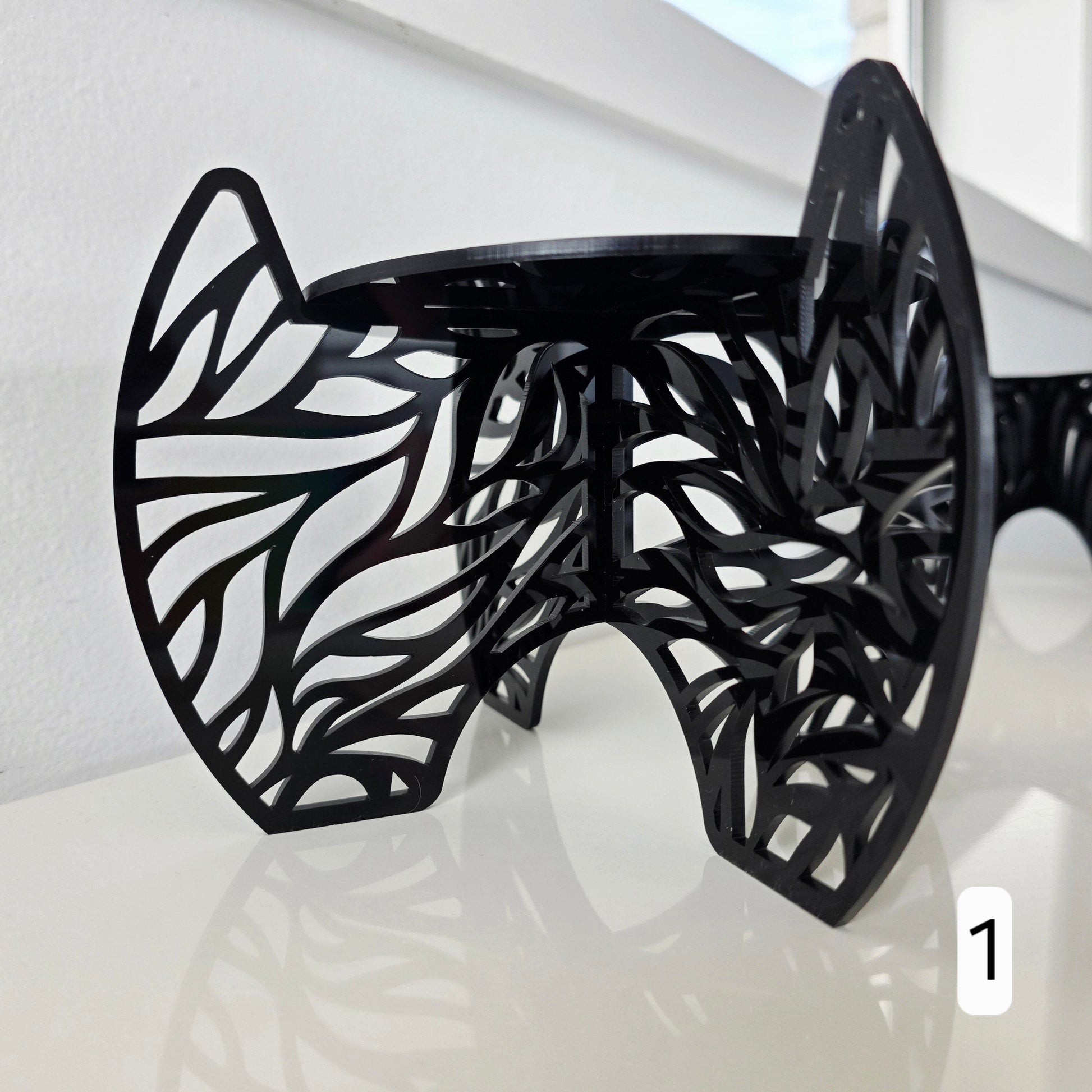 Plant Pot Stands Whimsic Black Gloss Acrylic Design 1 