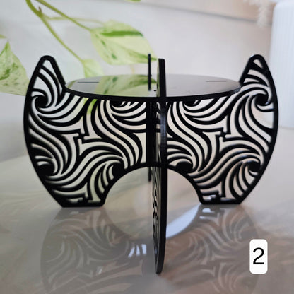 Plant Pot Stands Whimsic Black Gloss Acrylic Design 2 