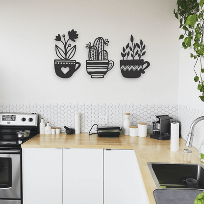 Plant Teacups Wall Art Set Whimsic 