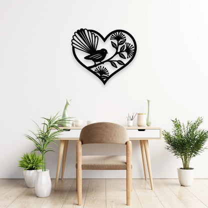Pohutukawa Fantail Heart Decor Whimsic 