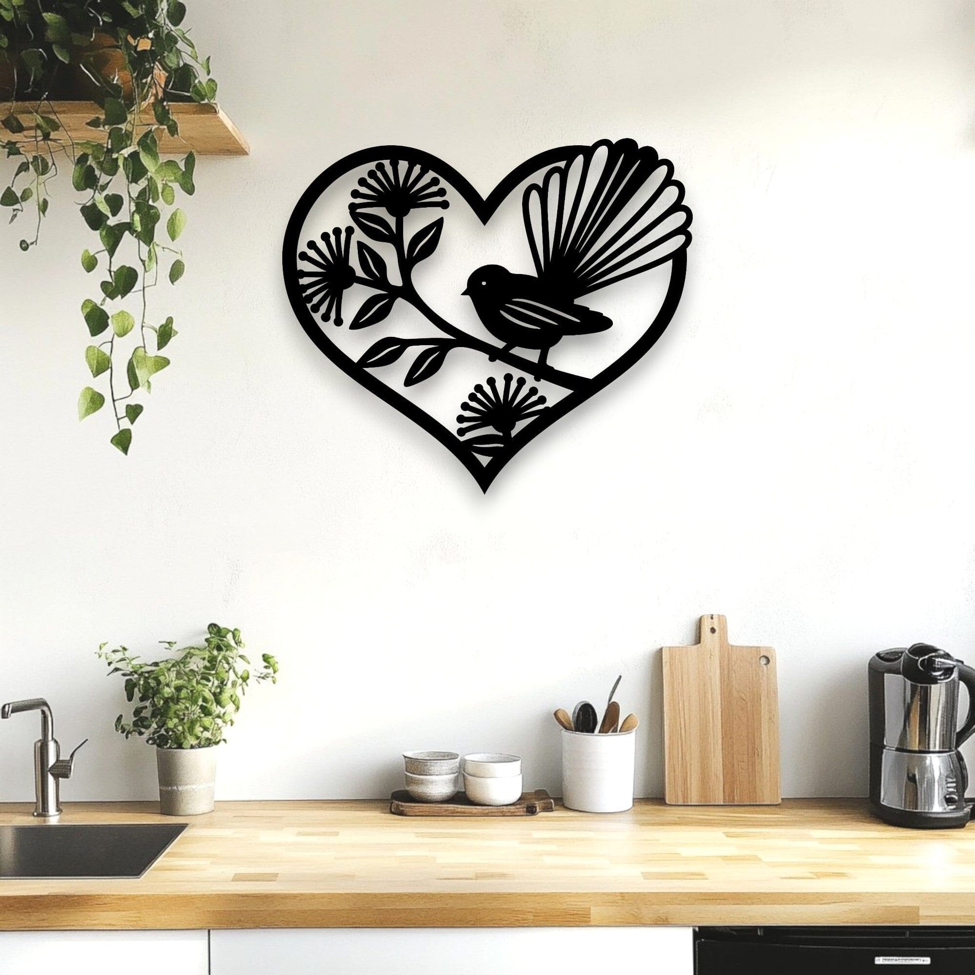 Pohutukawa Fantail Heart Decor Whimsic 
