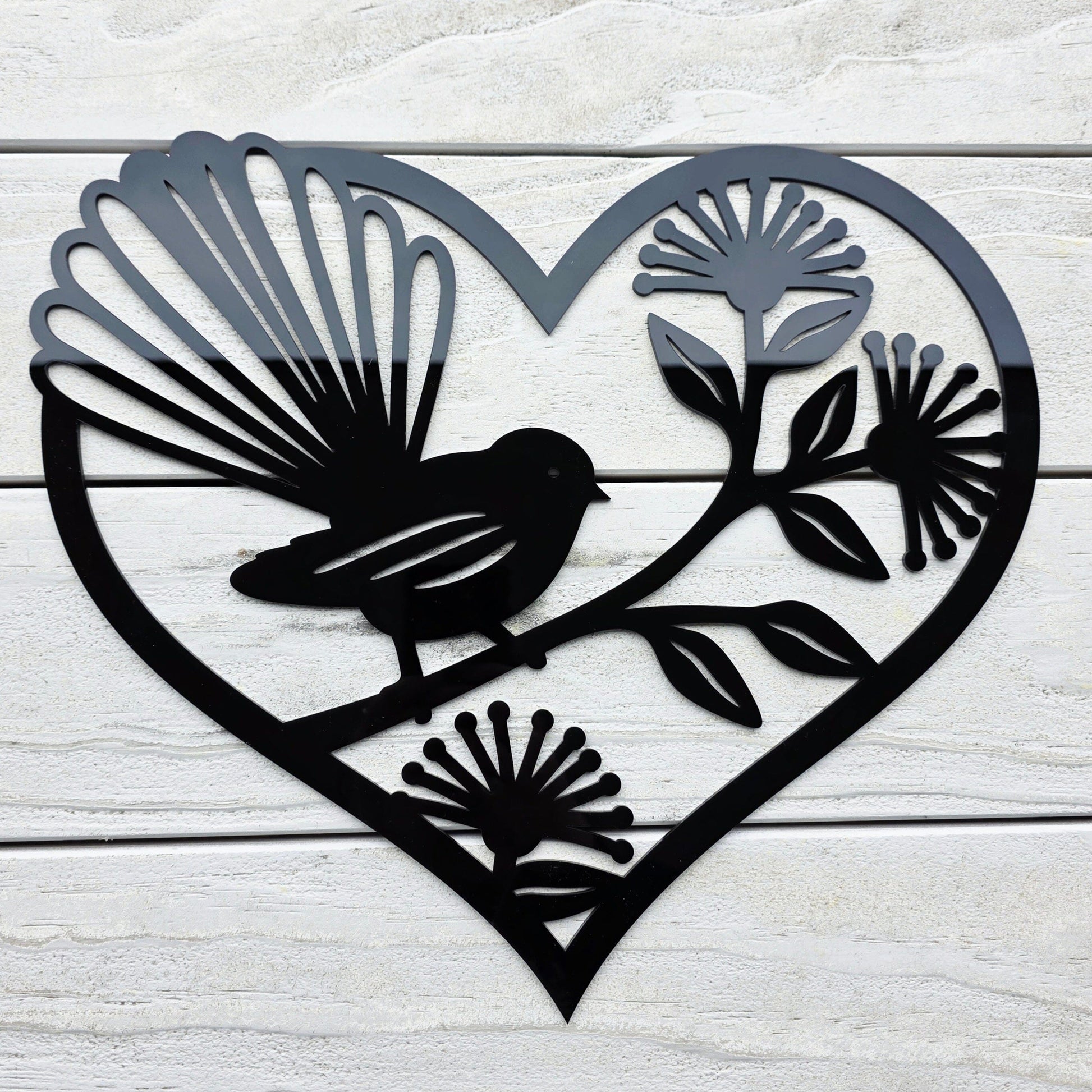 Pohutukawa Fantail Heart Decor Whimsic 