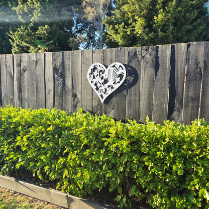 Pohutukawa Fantail Heart Wall Art Whimsic 
