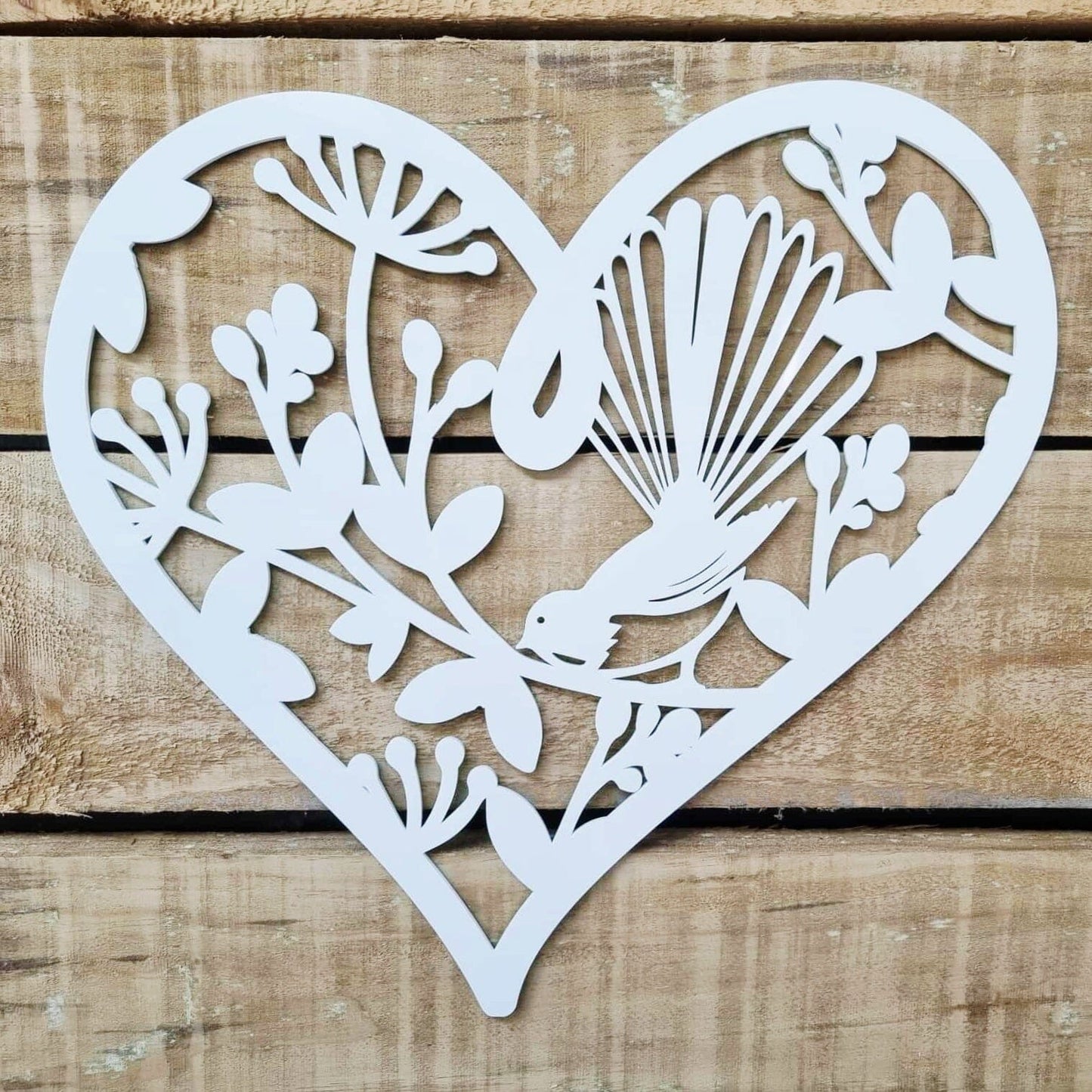 Pohutukawa Fantail Heart Wall Art Whimsic 