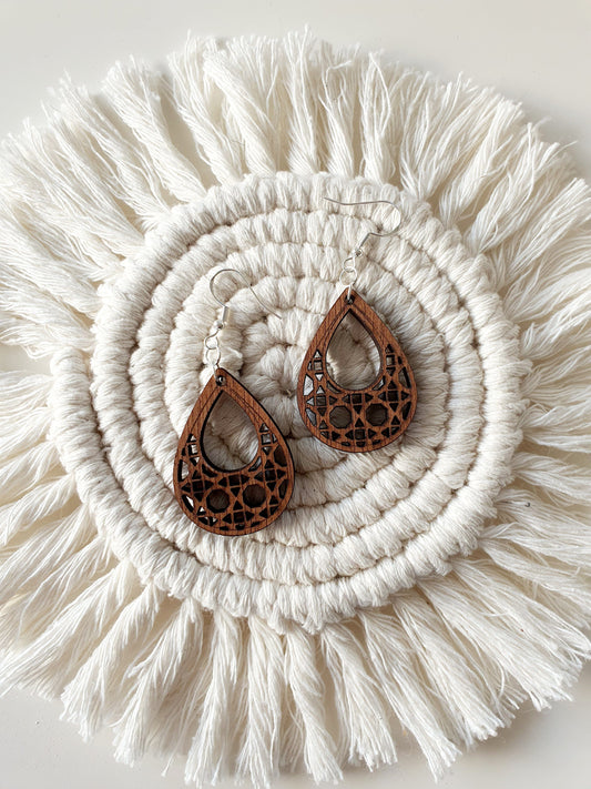 Rattan Teardrop Earrings Earrings Whimsic 