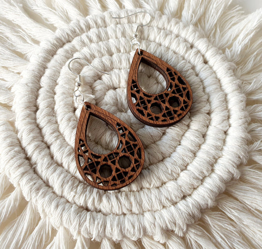 Rattan Teardrop Earrings Earrings Whimsic 