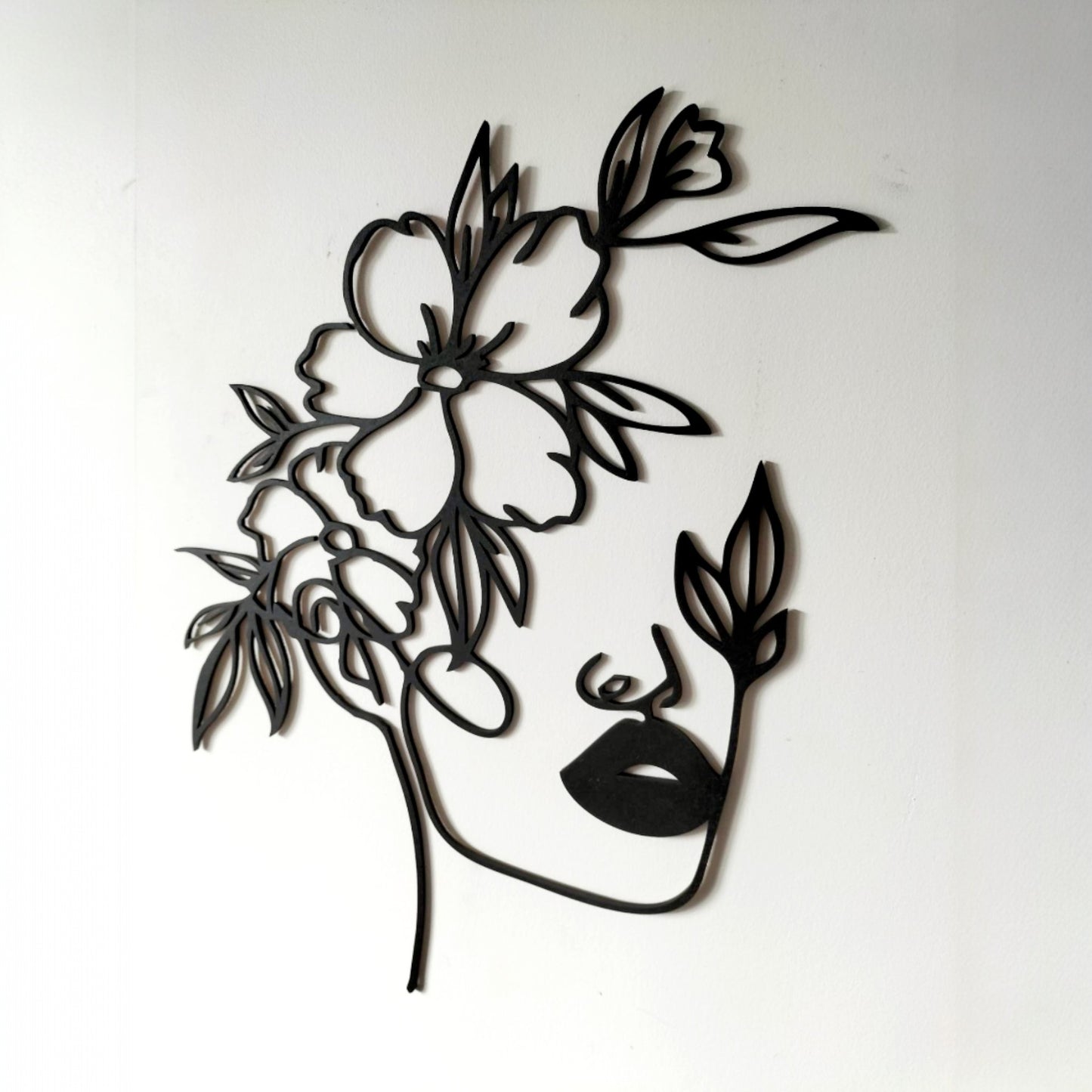 Floral Woman Silhouette Wall Art