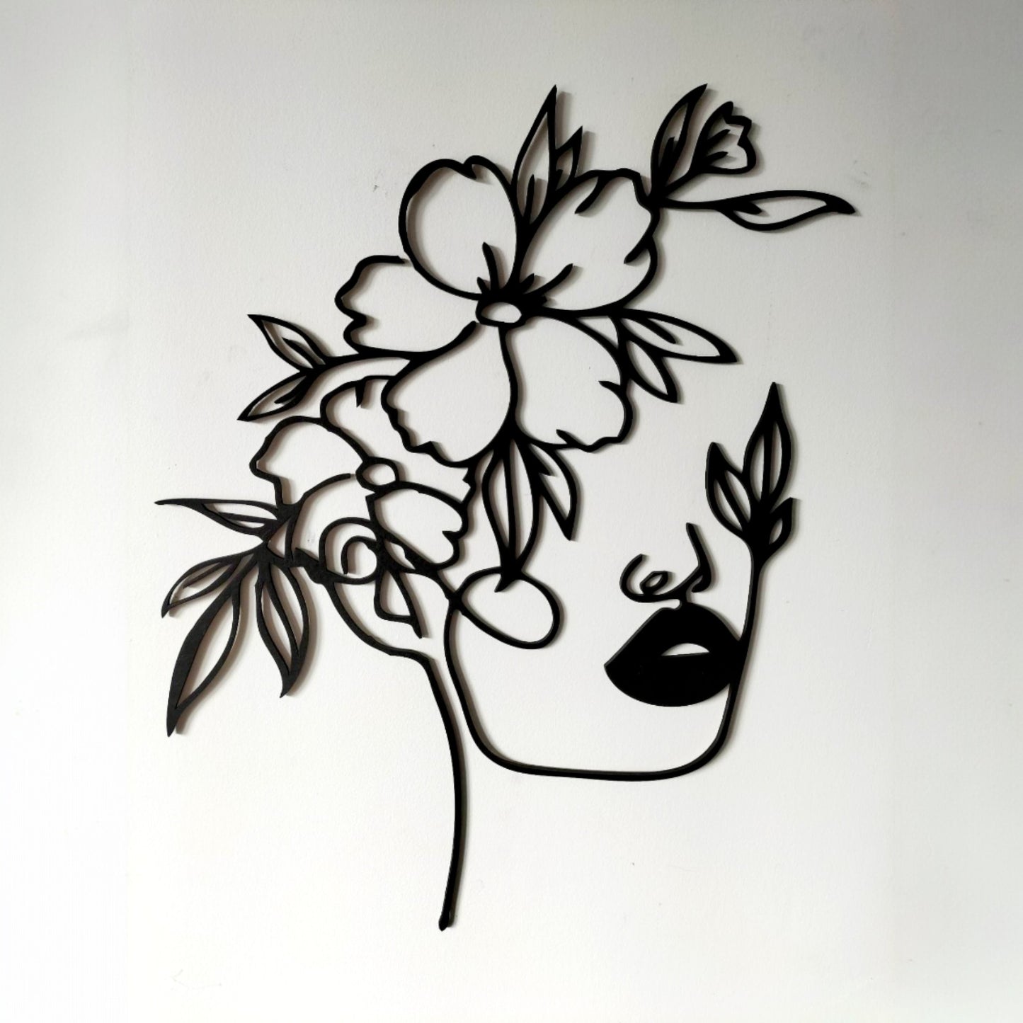 Floral Woman Silhouette Wall Art