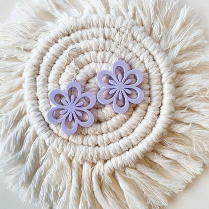 Retro Flower Earrings Earrings Whimsic Lilac 
