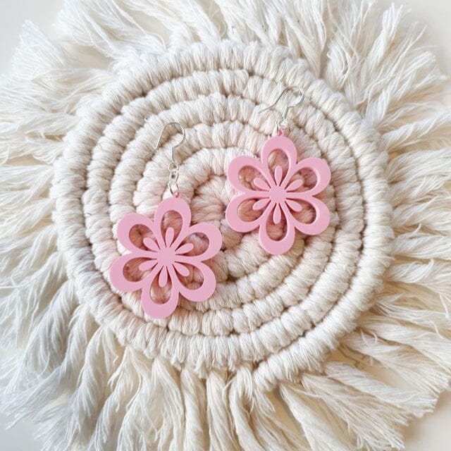 Retro Flower Earrings Earrings Whimsic Pink 