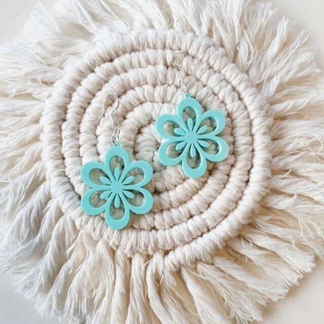 Retro Flower Earrings Earrings Whimsic Waterleaf (Green) 