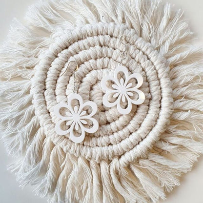 Retro Flower Earrings Earrings Whimsic White 