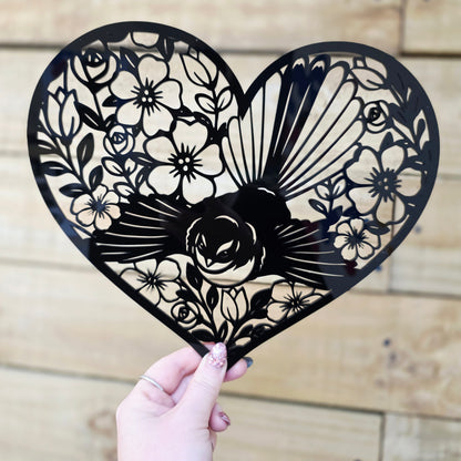 Flourishing Fantail Heart Wall Art
