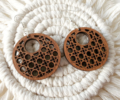 Round Rattan Earrings Earrings Whimsic 