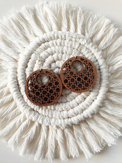 Round Rattan Earrings Earrings Whimsic 