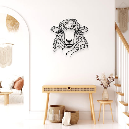 Line Art Sheep Head Décor