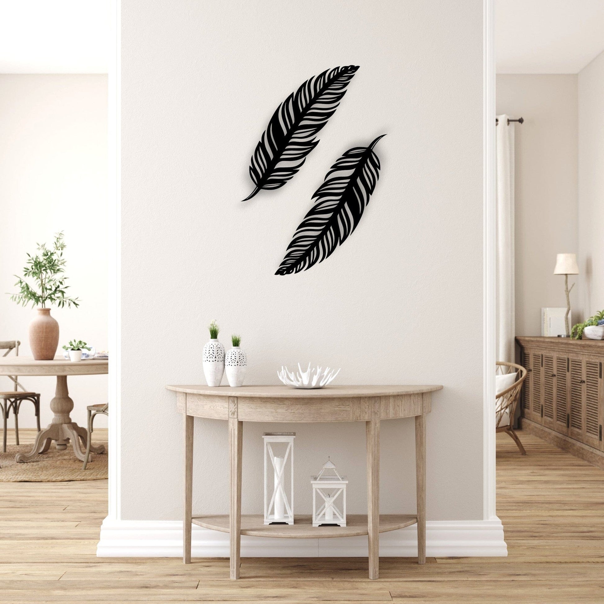 Simple Feather Wall Art Wall Decor Whimsic 