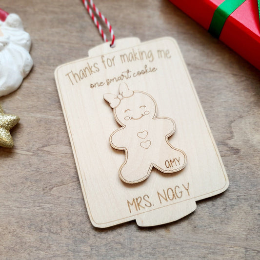 Smart Cookie Teacher Gift Ornament Whimsic With Hair Bow 