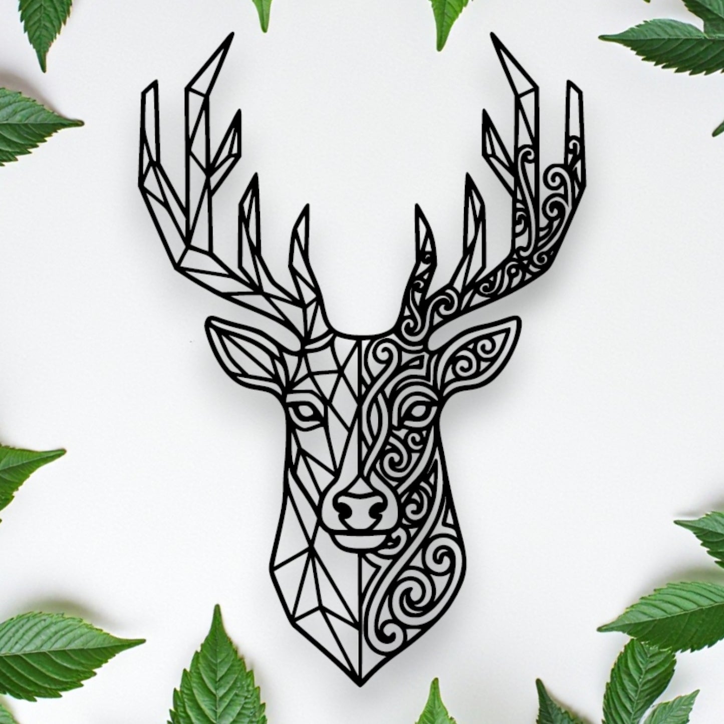 Geometric Koru Stag Wall Art