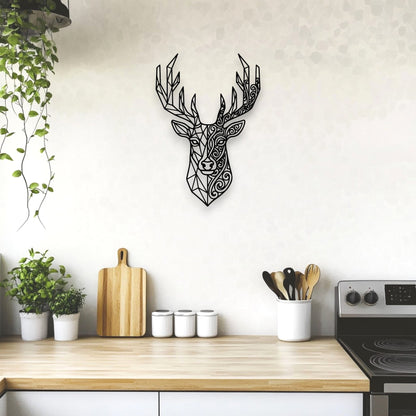 Geometric Koru Stag Wall Art
