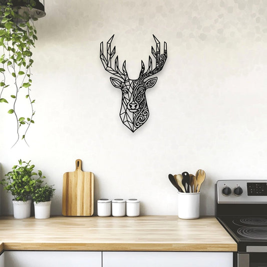 Geometric Koru Stag Wall Art