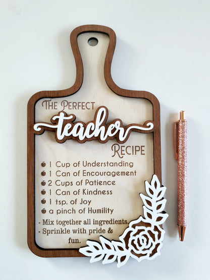 The Perfect Teacher Recipe Teacher Gift Whimsic 