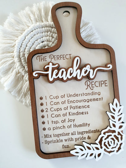 The Perfect Teacher Recipe Teacher Gift Whimsic 