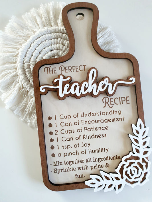 The Perfect Teacher Recipe Teacher Gift Whimsic 