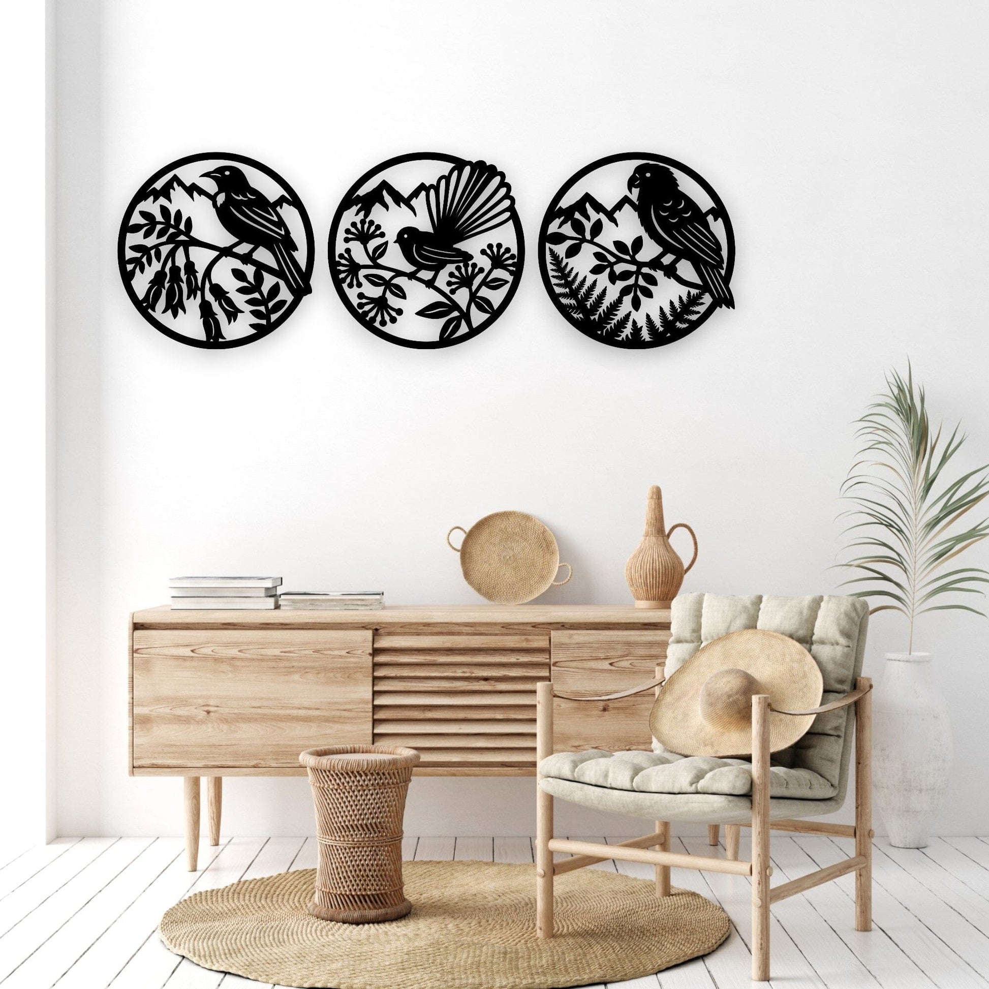 Three NZ Birds Wall Art Set Whimsic 