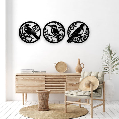 Three Piece Bird Wall Art Set Whimsic 