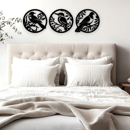 Three Piece Bird Wall Art Set Whimsic 