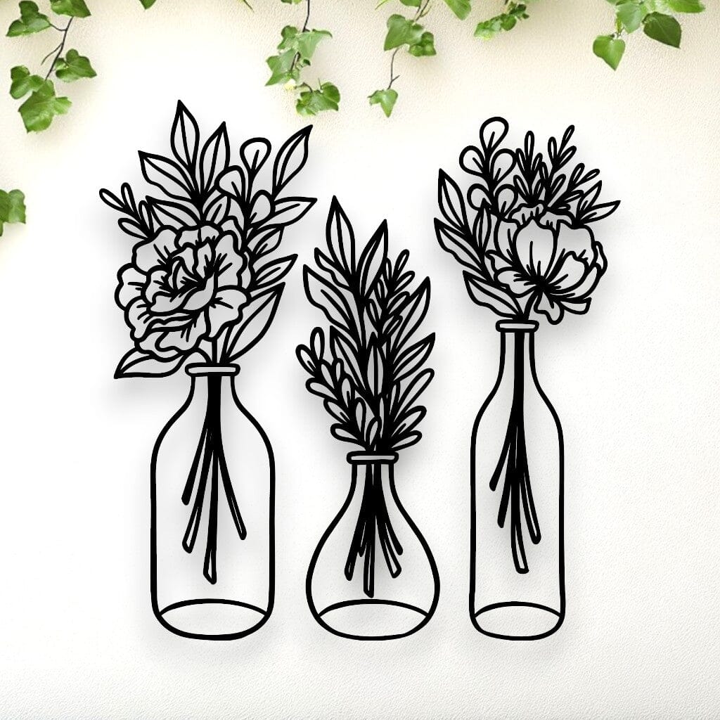 Three Piece Floral Vase Set Whimsic 