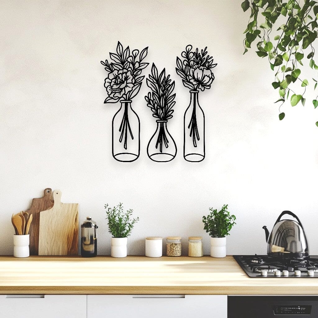 Three Piece Floral Vase Set Whimsic 