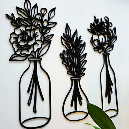 Three Piece Floral Vase Set Whimsic 