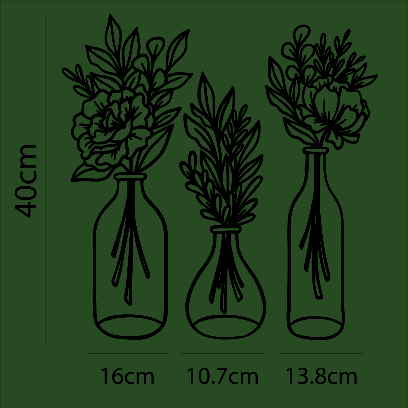 Three Piece Floral Vase Set Whimsic 