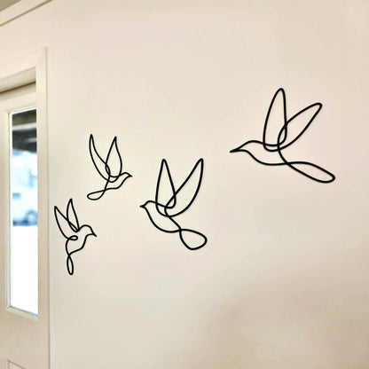 Minimalist Bird Line Art Wall Set