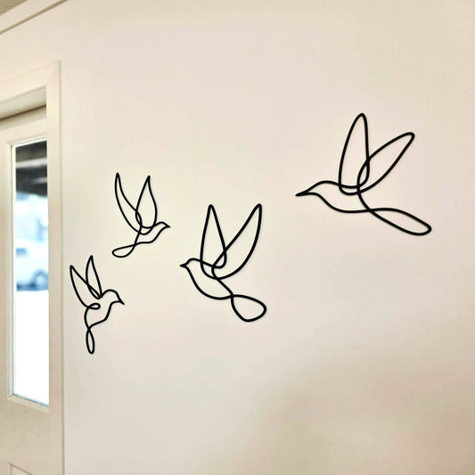 Minimalist Bird Line Art Wall Set