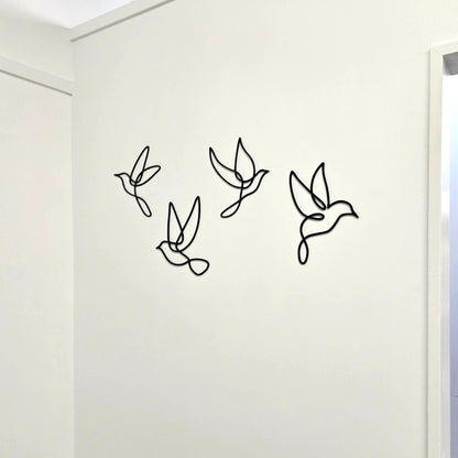 Minimalist Bird Line Art Wall Set