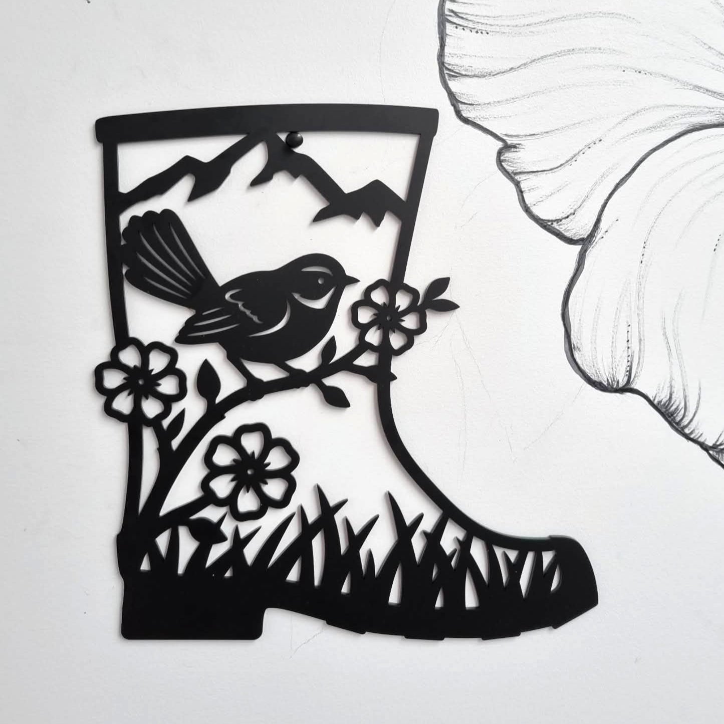 Fantail Gumboot Wall Art