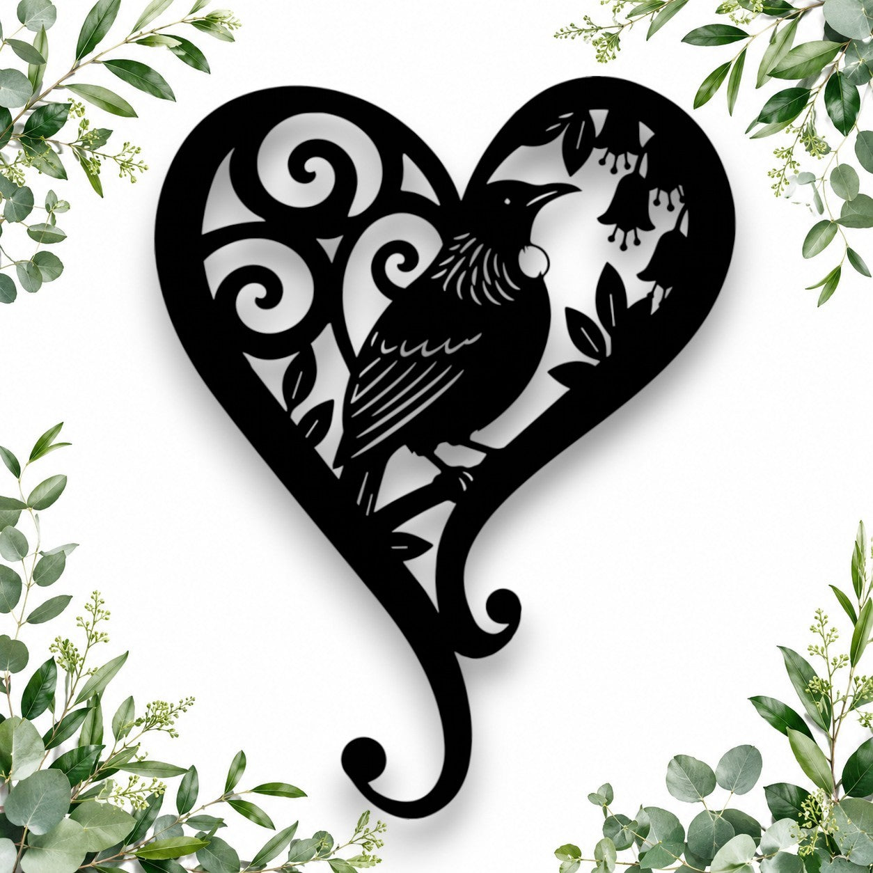 Tui Koru Heart Wall Art