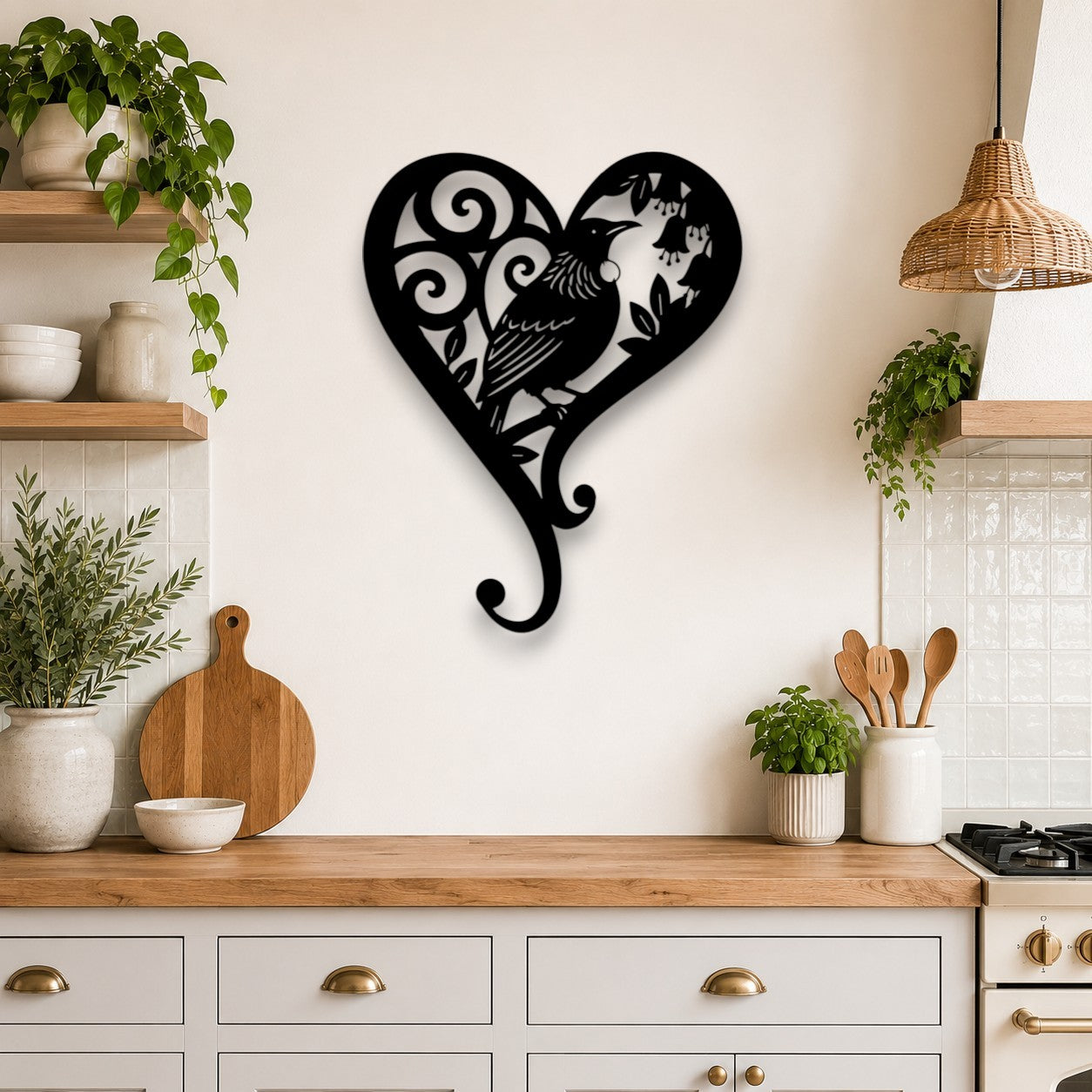 Tui Koru Heart Wall Art