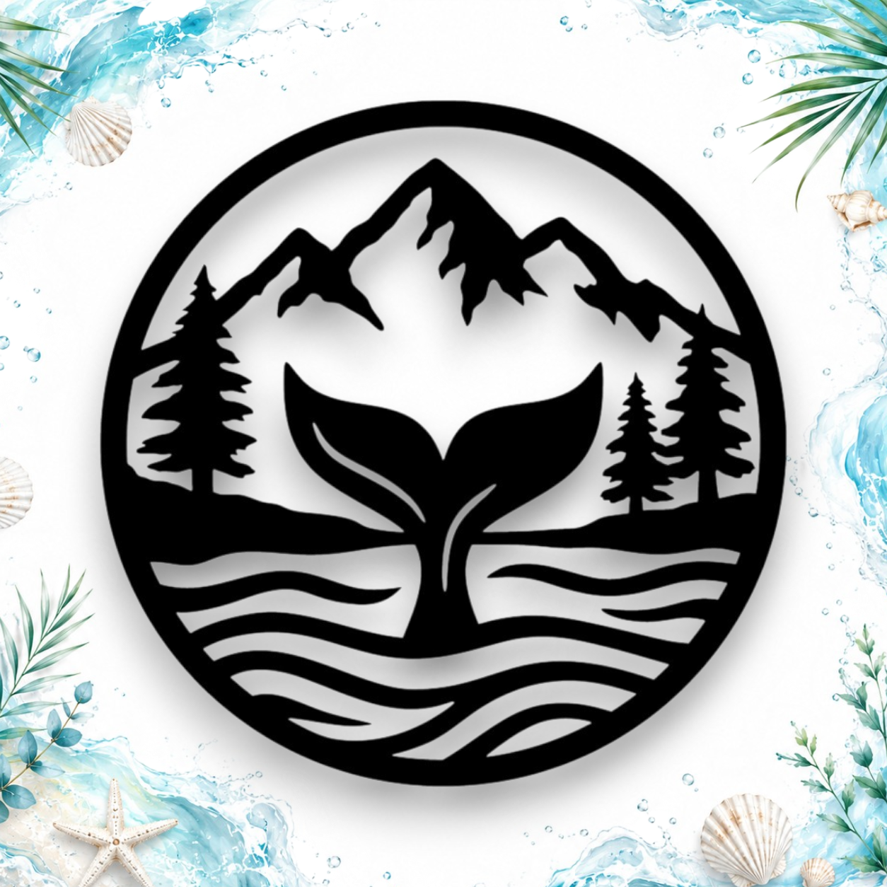 Mountain View Whale Tail Wall Art