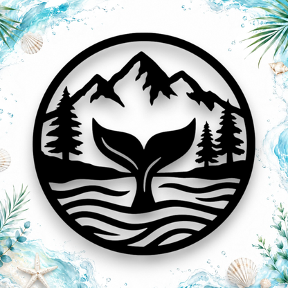 Mountain View Whale Tail Wall Art