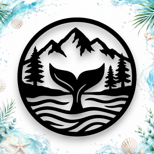 Mountain View Whale Tail Wall Art