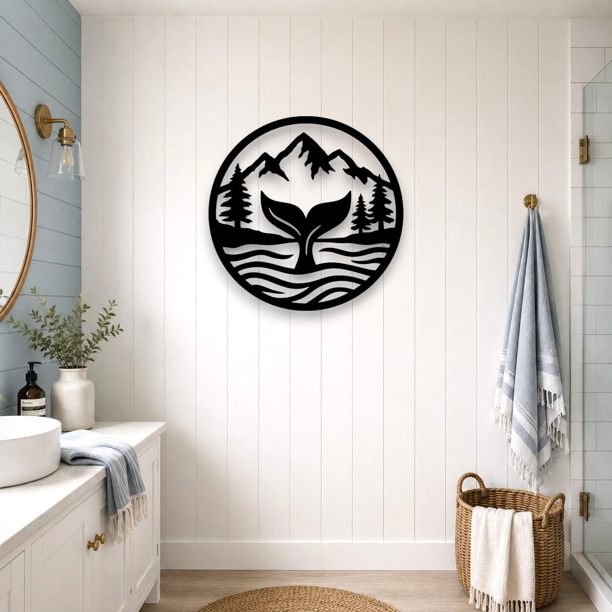 Mountain View Whale Tail Wall Art