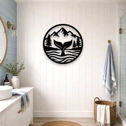 Mountain View Whale Tail Wall Art