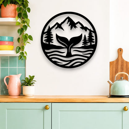 Mountain View Whale Tail Wall Art