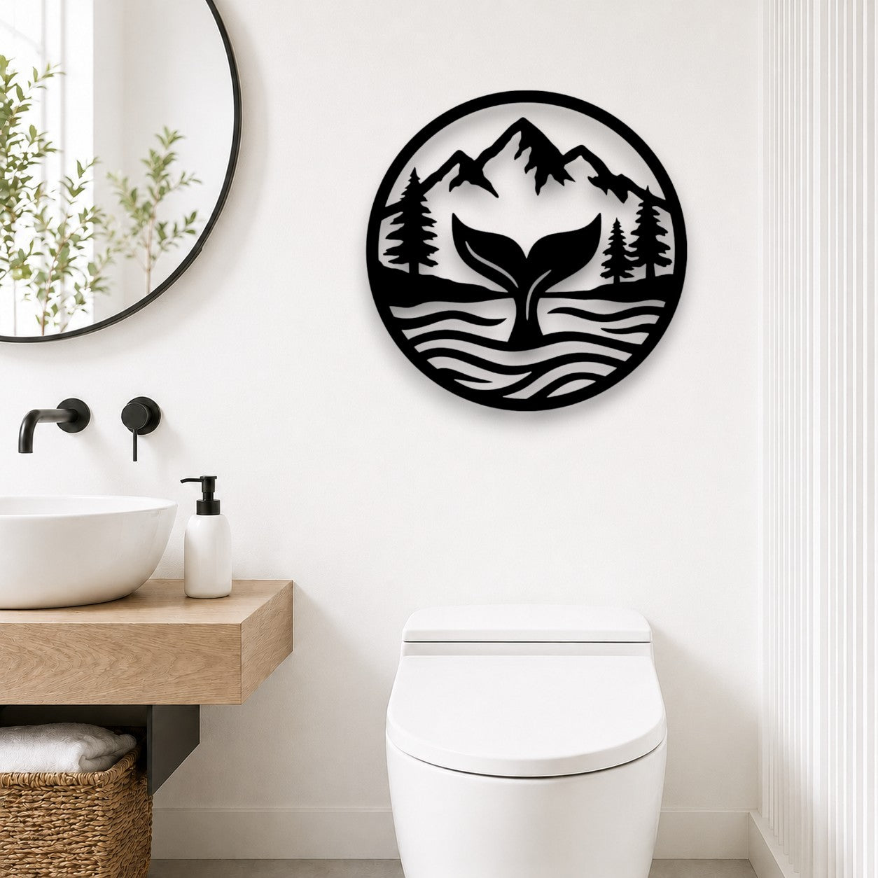 Mountain View Whale Tail Wall Art