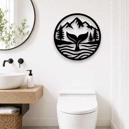 Mountain View Whale Tail Wall Art